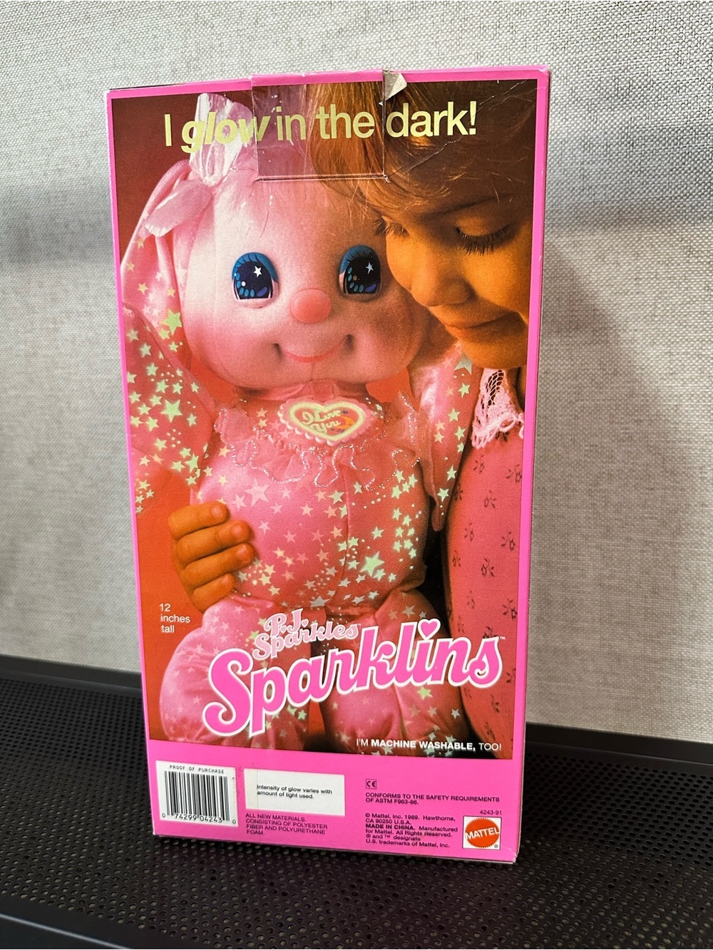 Mattel PJ Sparkles Sparklins Pink Bunny 1989 In box Glow-in-the-dark Rare - Picture 4 of 16